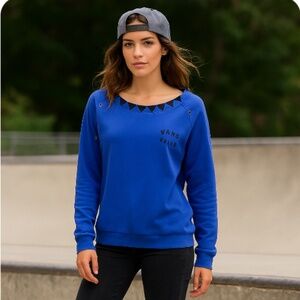 VANS The Socials Diamond Blue Sweatshirt Size Small